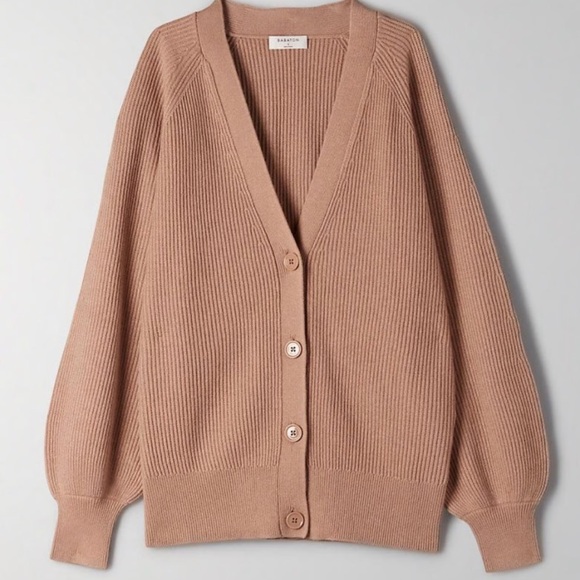 Aritzia Babaton Natural Tan Bespoke Cardigan - Picture 1 of 8